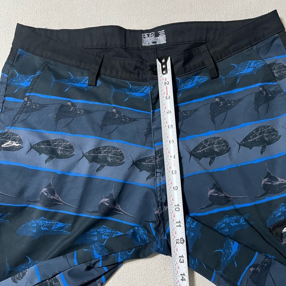 Huk Performance‎ Mens 36 Fishing Blue Graphic Board Shorts - Picture 4 of 10